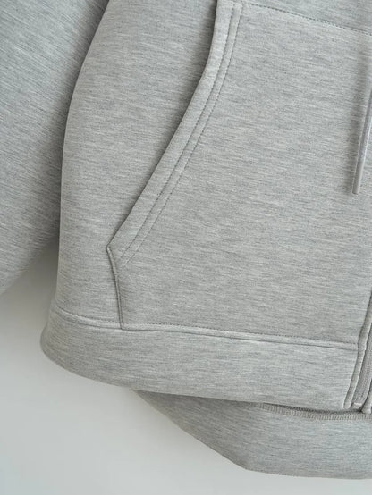 Veste à Capuche Grise femme - Manteau à Manches Longues avec Poches Spacieuses et Fermeture Éclair - Veste Décontractée et Légère pour Femme - BLACKBEARD OUTDOOR INDUSTRIES