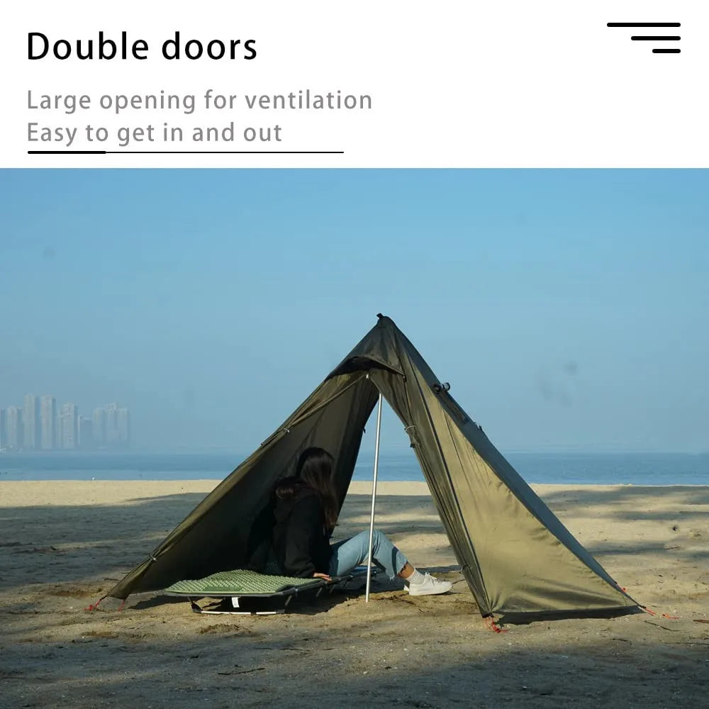 Tente Hot Tent Tipi 1 Personne – Avec Fenêtre pour Cheminée | Double Paroi | 3 Saisons | Bushcraft / Camping Solo - BLACKBEARD OUTDOOR INDUSTRIES