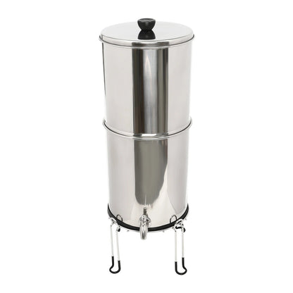 Système de Filtration d’Eau par Gravité – 2,25 Gallons en Acier Inoxydable avec 2 Filtres à Charbon Chargés à l’Argent Ma boutique