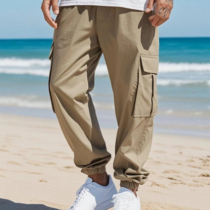 Pantalon Cargo Homme Grande Taille | Style Européen Décontracté | Taille Élastique & Cordon | Multi-poches | Léger & Confortable - BLACKBEARD OUTDOOR INDUSTRIES