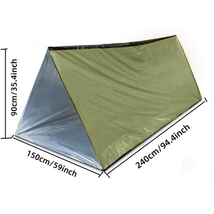 Tente de Survie d'Urgence 2 Personnes | Abri Thermique Réutilisable en Mylar – Étanche, Coupe-Vent, Ultra-léger - BLACKBEARD OUTDOOR INDUSTRIES