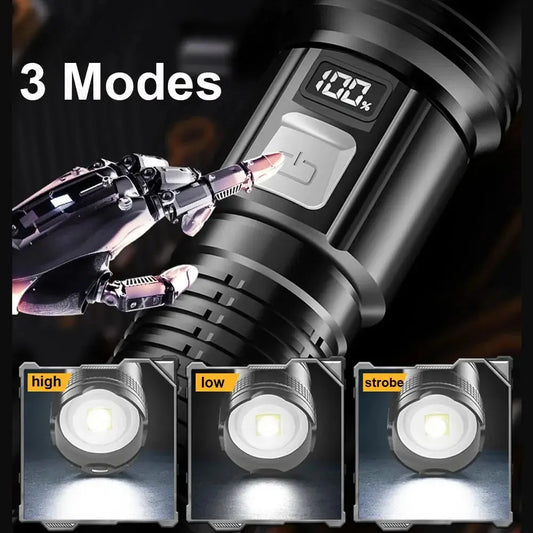 Lampe Torche LED 600LM BALDR | USB Rechargeable | Longue Portée 300m | Zoom Télescopique | Étanche | 3 Modes d’Éclairage Ma boutique
