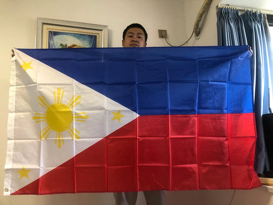 Drapeau National des Philippines - 90x150 cm (3x5 ft) - Polyester - Drapeau PHL - Décoration Intérieure et Extérieure BLACKBEARD OUTDOOR INDUSTRIES