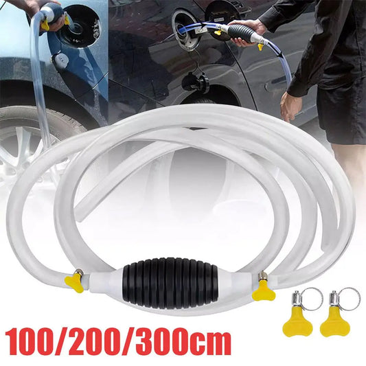 Pompe Manuelle de Transfert Multifonction – Pompe à Carburant, Huile, Eau, Diesel, Nettoyeur Liquide avec Colliers Métalliques Antifuite - BLACKBEARD OUTDOOR INDUSTRIES
