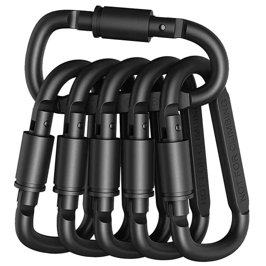 Lot de 6 Mousquetons D-Ring en Alliage d’Aluminium – Accessoires Multifonctions Outdoor - BLACKBEARD OUTDOOR INDUSTRIES
