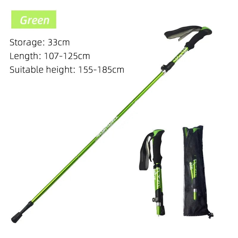 Bâton de Randonnée Pliable 5 Sections – PACOONE | Léger, Télescopique & Portable – 130 cm - BLACKBEARD OUTDOOR INDUSTRIES