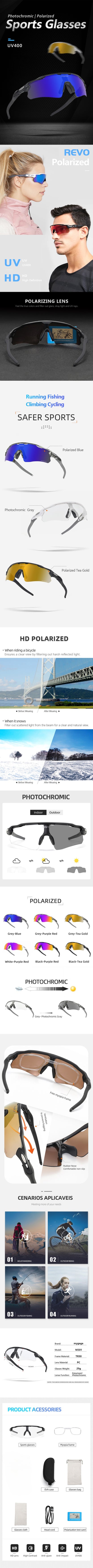 MYGAGA Lunettes de Cyclisme Photochromiques Polarisées – Unisexe - BLACKBEARD OUTDOOR INDUSTRIES