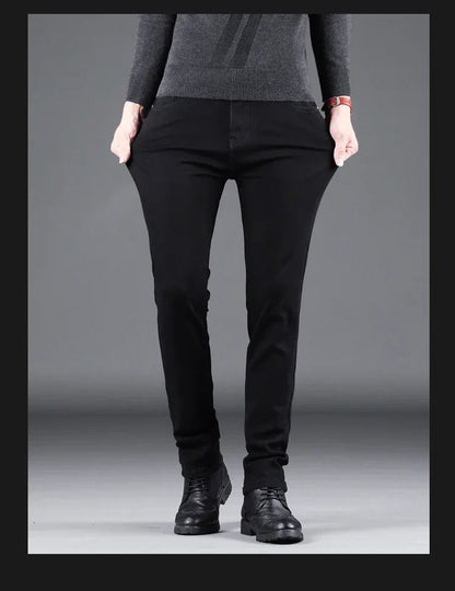 Jeans Slim Pure Black pour Homme - Élasticité, Coupe Droite, Mode Décontractée BLACKBEARD OUTDOOR INDUSTRIES