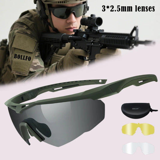 Lunettes Tactiques de Tir 3 Lentilles - Lunettes Résistantes aux Impacts, Anti-buée et Anti-vent BLACKBEARD OUTDOOR INDUSTRIES