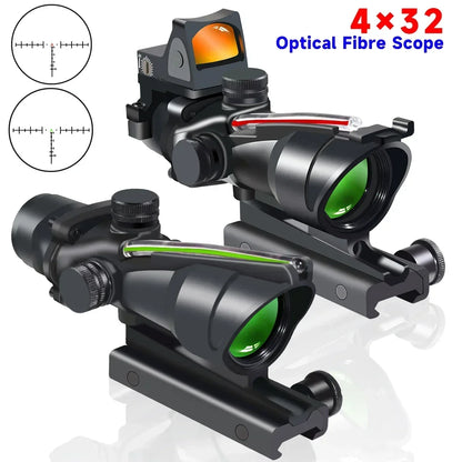 Lunette de Visée 4x32 Red Dot avec Fibre Optique - BLACKBEARD OUTDOOR INDUSTRIES