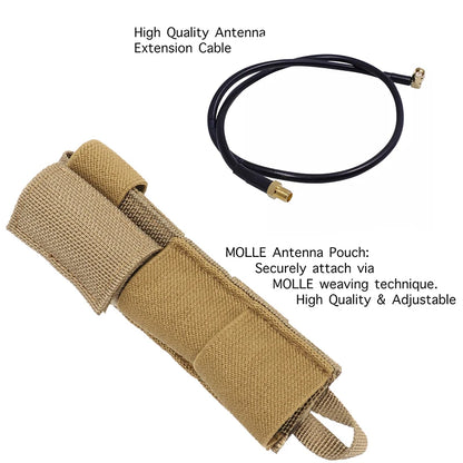 ABBREE AR-152 / AR-148 – Antenne Tactique avec Câble Coaxial SMA-Femelle pour Baofeng UV-5R / UV-82 / UV-9R Plus - BLACKBEARD OUTDOOR INDUSTRIES