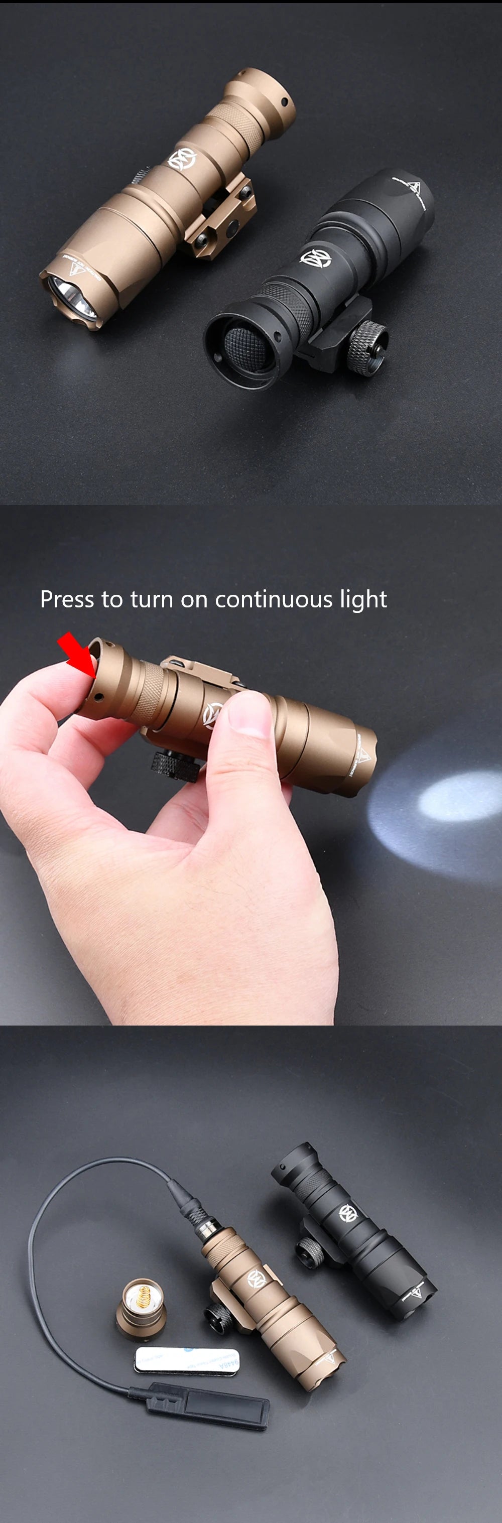 Lampe Tactique WADSN M300A – Mini Scout Light Type SureFire pour Rail 20mm - BLACKBEARD OUTDOOR INDUSTRIES