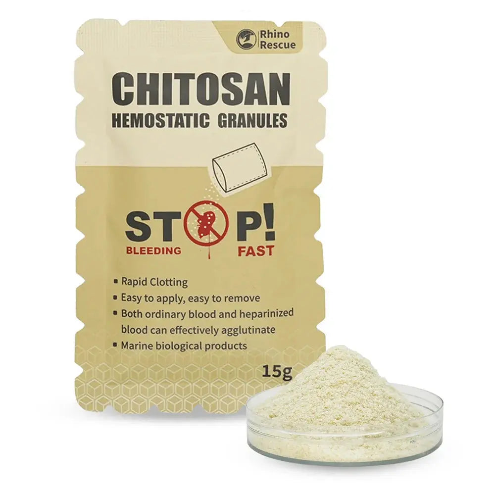 Poudre Hémostatique Granulée au Chitosane – RHINO RESCUE – 6g / 15g – Contrôle Rapide des Saignements Ma boutique