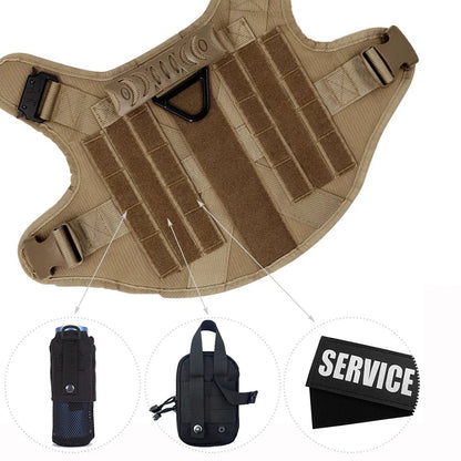 Harnais Tactique PETRAVEL pour Grand Chien – Ensemble Harnais + Collier + Laisse avec Système MOLLE Ma boutique