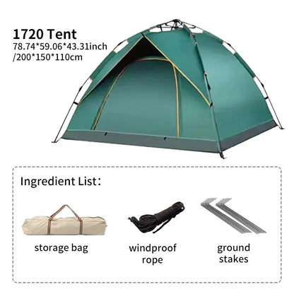 Tente de Camping Automatique 3-4 Personnes – Ouverture Rapide & Protection UV - BLACKBEARD OUTDOOR INDUSTRIES