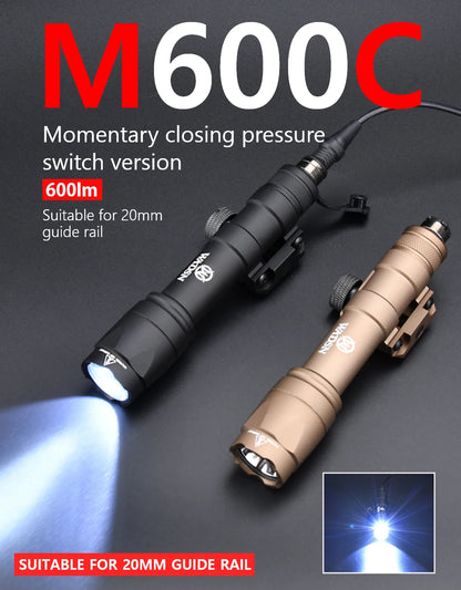 Lampe Tactique WADSN M300A / M600C Type SureFire – LED Haute Puissance pour Rail 20mm Picatinny - BLACKBEARD OUTDOOR INDUSTRIES