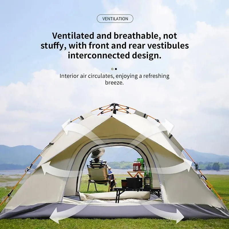 Tente de Camping Automatique 3-4 Personnes – Ouverture Rapide & Protection UV - BLACKBEARD OUTDOOR INDUSTRIES