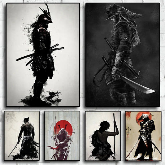 Poster Retro Japon Samurai – Impression sur Toile Canvas - BLACKBEARD OUTDOOR INDUSTRIES