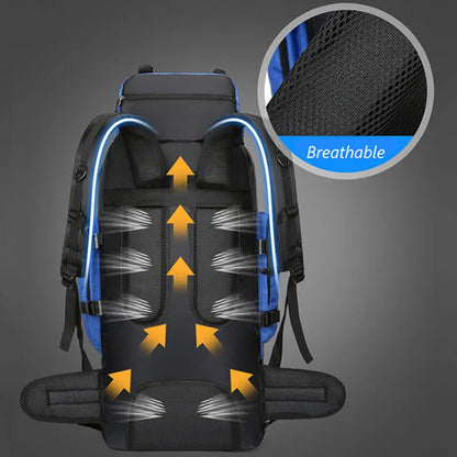 Sac à Dos de Randonnée Imperméable 90L – Sac de Voyage et de Camping avec Grande Capacité, Idéal pour Trekking et Aventures Extérieures - BLACKBEARD OUTDOOR INDUSTRIES