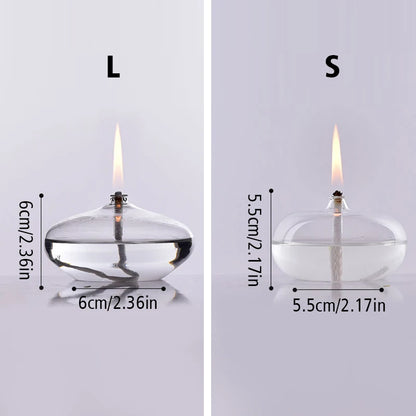 Porte-Bougie en Verre Transparent - Lampe à Huile avec Mèche – Décoration Rustique pour Mariage, Anniversaire, Dîner, Table d'Intérieur - BLACKBEARD OUTDOOR INDUSTRIES
