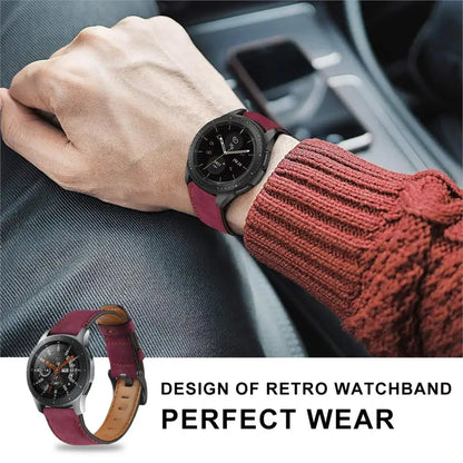 Bracelet en Cuir Rétro pour Montres Samsung Galaxy, Huawei, Amazfit et Plus - 20mm / 22mm BLACKBEARD OUTDOOR INDUSTRIES