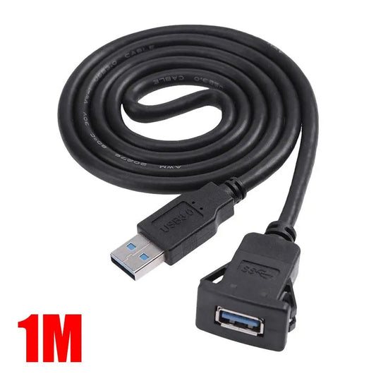 Câble USB 2.0 Encastrable pour Voiture / Camping-Car / Bateau – Montage Tableau de Bord (1 mètre) - BLACKBEARD OUTDOOR INDUSTRIES