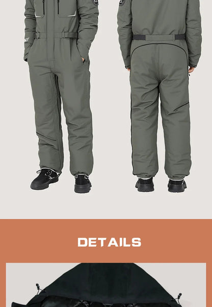 Motorcycle Riding Winter Coldproof Clothing Winter Fashion Waist Designwarm Cotton Jumpsuit Thickened Waterproof Snowmobile Suit BLACKBEARD OUTDOOR INDUSTRIES