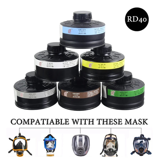 Filtre Cartouche Métallique RD40 – Protection Chimique et Gaz Organiques pour Masques Respiratoires - BLACKBEARD OUTDOOR INDUSTRIES