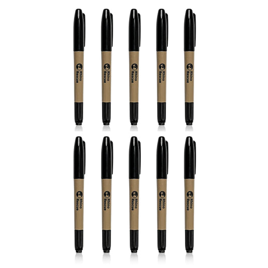 RHINO RESCUE - Marqueurs à Double Pointe – Pointe Fine et Large, Idéaux pour le Camping, la Maison, la Signature et le Marquage (Pack de 10) - BLACKBEARD OUTDOOR INDUSTRIES