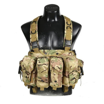 Chest rig Tactique Molle Body Armor – Camouflage Woodland, Porte-Chargeurs et Accessoires de Combat pour Airsoft et Chasse BLACKBEARD OUTDOOR INDUSTRIES