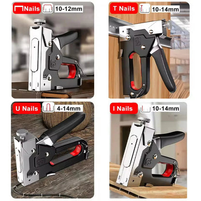 Pistolet à Clous Manuel 4 en 1 – Agrafeuse de Construction pour Bois et DIY avec 800 Agrafes BLACKBEARD OUTDOOR INDUSTRIES
