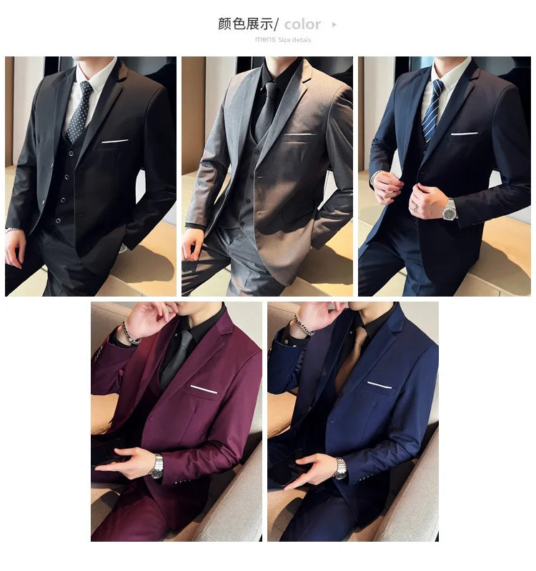 Costume Homme 3 Pièces - Élégant et Classique, Idéal pour Mariage et Événements Formels - Taille S-6XL BLACKBEARD OUTDOOR INDUSTRIES