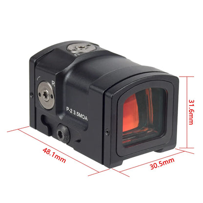 Lunette de visée tactique P-2 Red Dot 3,5 MOA avec montage haut 1,54" et fixation rail 20 mm — Pour pistolet Glock 17 MOS et carabine airsoft - BLACKBEARD OUTDOOR INDUSTRIES