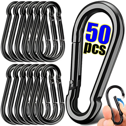 Mini Mousqueton en Alliage d'Aluminium – Lot de 10/50 pièces | Clip D-Type Pratique et Résistant pour Clés, Camping et Outdoor - BLACKBEARD OUTDOOR INDUSTRIES