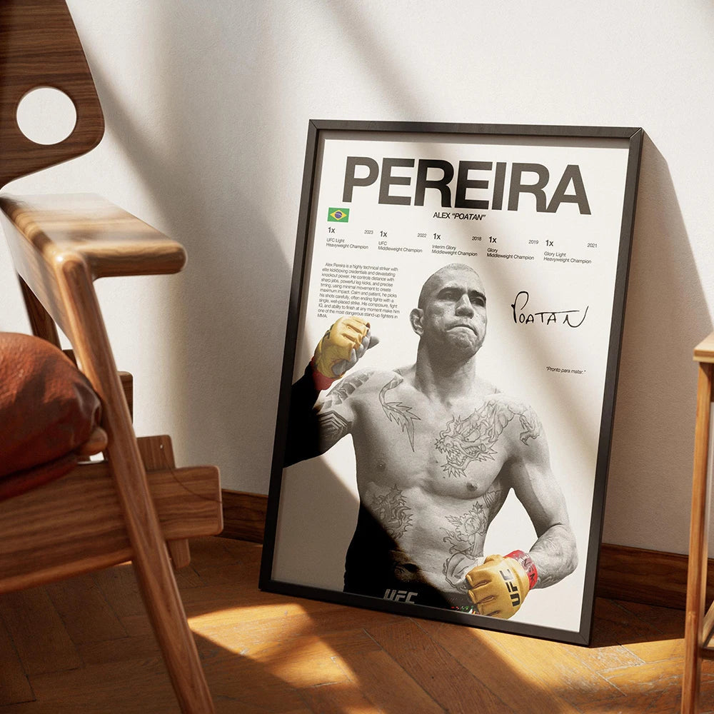 UFC Fighter Legend Boxer Champion Poster Art Prints Mma Enthusiasts Indoor Wall Art Home Decor High Quality Canvas Painting Gift BLACKBEARD OUTDOOR INDUSTRIES