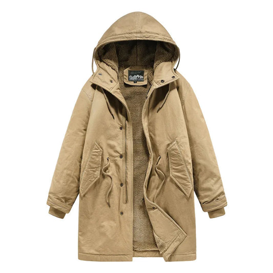 New American Retro M51 Mid-Length Windbreaker Parka with Hood Coat - Amish Cotton Long Coat for Men - Fall/Winter BLACKBEARD OUTDOOR INDUSTRIES