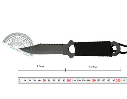 Couteau Tactique de Haute Dureté – Couteau Fixe de Terrain avec Lame en Acier Inoxydable, Poignée Ergonomique et Étui ABS BLACKBEARD OUTDOOR INDUSTRIES