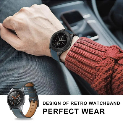 Bracelet en Cuir Rétro pour Montres Samsung Galaxy, Huawei, Amazfit et Plus - 20mm / 22mm BLACKBEARD OUTDOOR INDUSTRIES