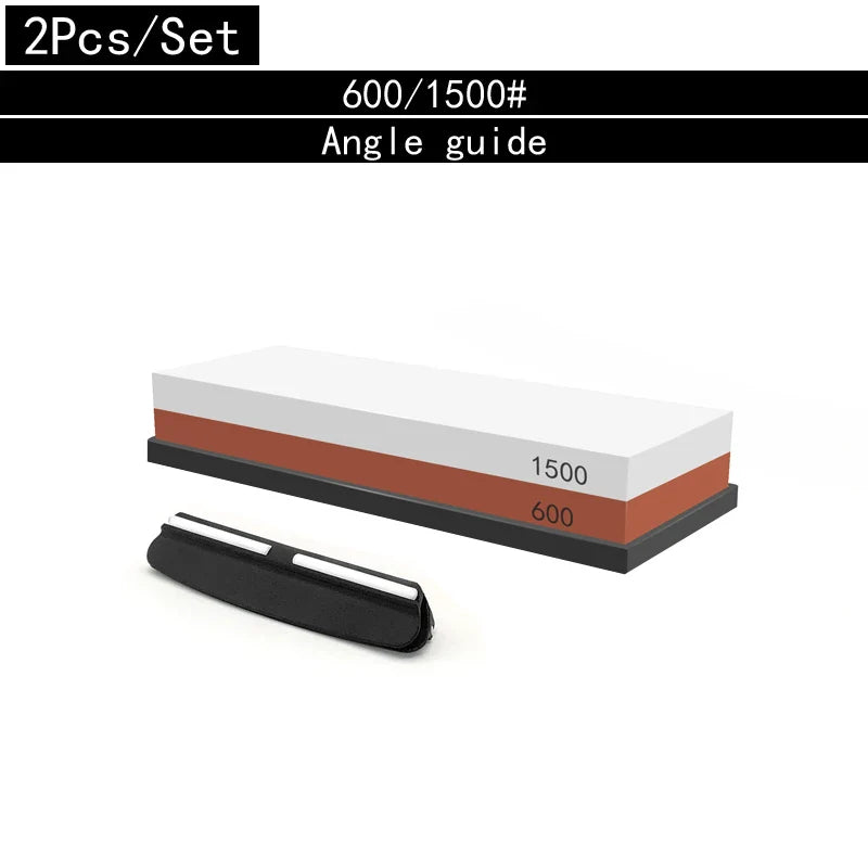 Pierre à Aiguiser Professionnelle 3-en-1 - Double Face avec Support en Bambou et Guide d’Angle - BLACKBEARD OUTDOOR INDUSTRIES