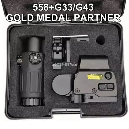 Viseur Holographique 558 avec Magnificateur G33/G43 3X ou G45 5X – Lunette Tactique pour Rail 20 mm – Airsoft, Chasse, Tir Ma boutique