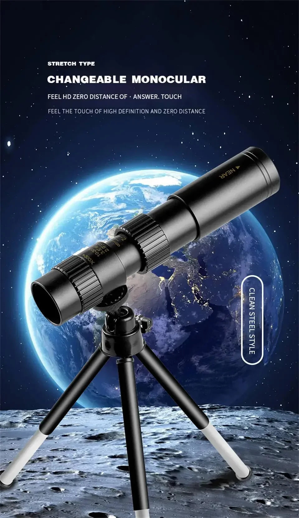 Monoculaire Haute Définition 10-300x40 avec Prismes BAK4 – Télescope Professionnel Portable Zoom Longue Portée 4K pour Camping, Observation et Aventures Extérieures - BLACKBEARD OUTDOOR INDUSTRIES