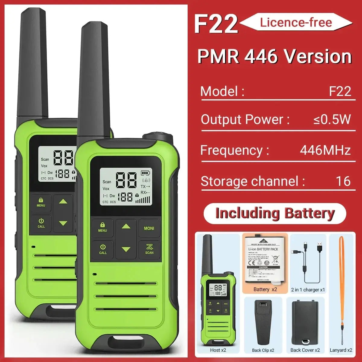 Baofeng F22 - Talkie-Walkie Portable PMR/FRS - Longue Portée et Multifonctions Ma boutique