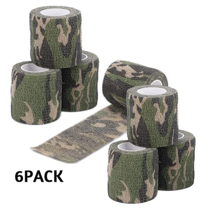 Lot de 6 Rouleaux de Bandes de Kinésiologie Camouflage – Bande Élastique de Soutien pour Coude et Genou - BLACKBEARD OUTDOOR INDUSTRIES