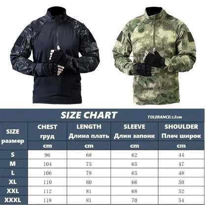 T-shirt Tactique Homme – Manches Longues Airsoft | Paintball | Militaire | Camo | Séchage rapide - BLACKBEARD OUTDOOR INDUSTRIES