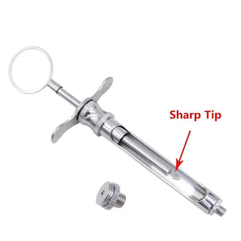 Seringue Dentaire Aspirante en Acier Inoxydable avec Embout – Instrument Chirurgical Dentaire Ma boutique