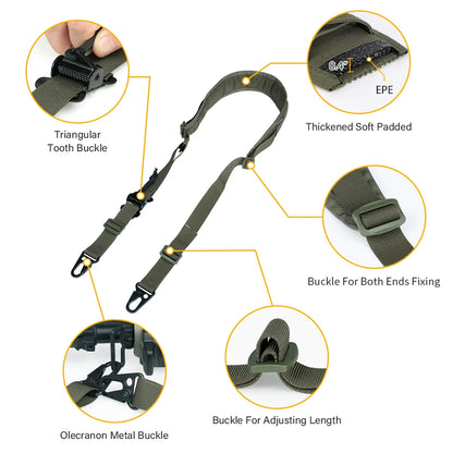 Sangle Tactique IDOGEAR – Modèle Slingster 2 Points – Ajustement Rapide – Coloris Ranger Green - BLACKBEARD OUTDOOR INDUSTRIES