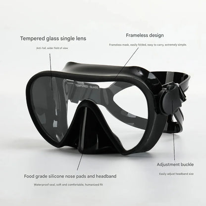 JoyMaySun Masque de Plongée Frameless avec Tuba – Set de Snorkeling Ultra Léger et Compact - BLACKBEARD OUTDOOR INDUSTRIES