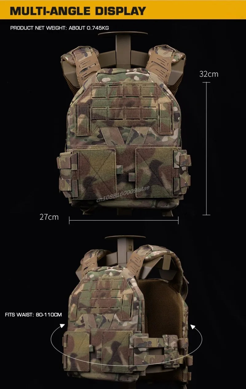 Gilet Tactique KZ Plate Carrier - Profil Bas, Léger, Ajustable, avec MOLLE et Système de Libération Rapide – Gilet de Combat pour Airsoft et Chasse - BLACKBEARD OUTDOOR INDUSTRIES