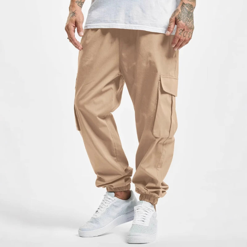 Pantalon Cargo Homme Grande Taille | Style Européen Décontracté | Taille Élastique & Cordon | Multi-poches | Léger & Confortable - BLACKBEARD OUTDOOR INDUSTRIES
