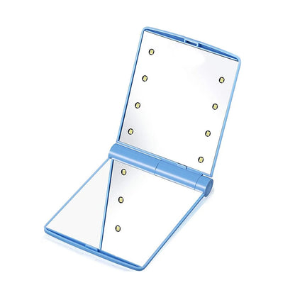 Miroir de Maquillage Pliable avec 8 LED – Compact et Portable - BLACKBEARD OUTDOOR INDUSTRIES